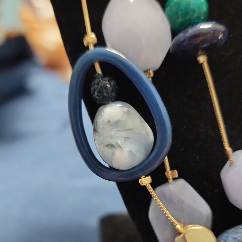 #19 Elegant Multicolor And Multi Strands Beaded N… - image 3